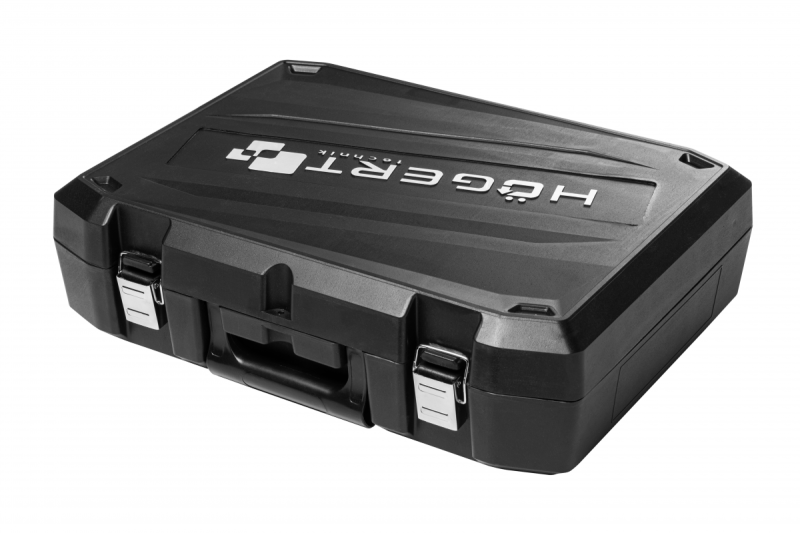 HÖGERT Akku-Winkelschleifer mit Paddle-Schalter, 125MM, 18V - Set (Akku, Ladegerät, Zubehör)