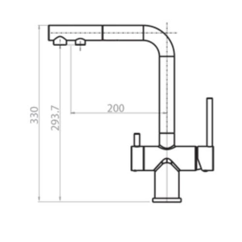 Ausmann Ellington 3-Way Kitchen Faucet with Pull-Out Spout and Filtered Water – Black - 1208970497