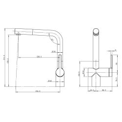 CARESSI single-lever kitchen mixer tap PVD copper with pull-out spout CA1108COU ECO