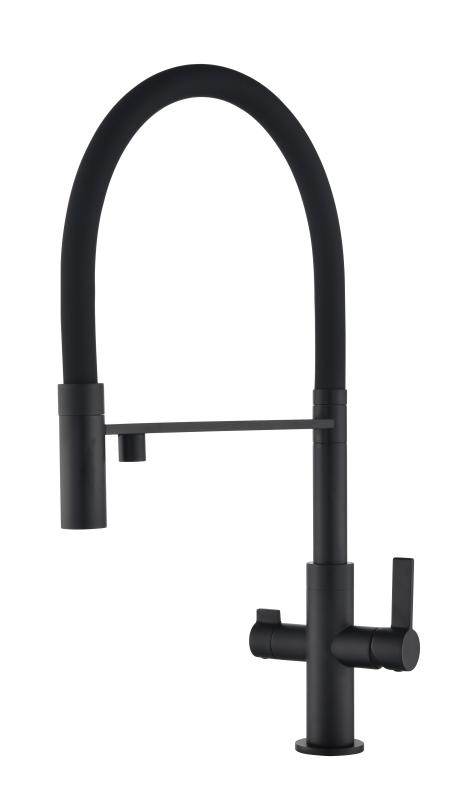 Ausmann Claridge 3-Way Kitchen Mixer Tap with Flexible Spout and Filtered Water – Black - 1208970506