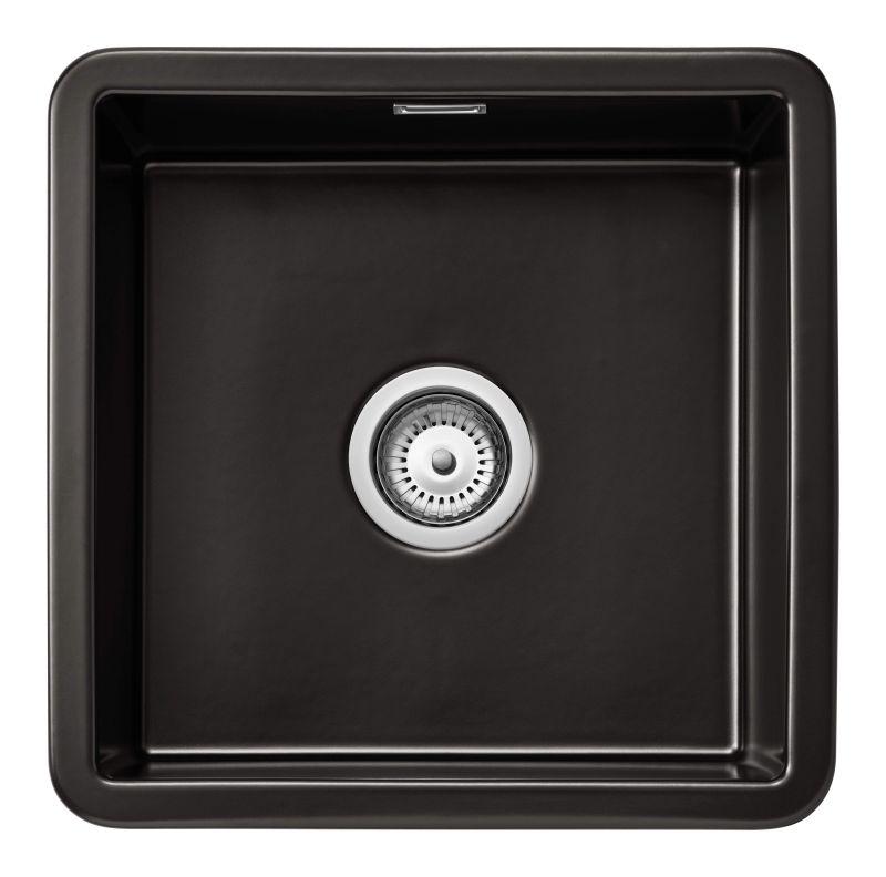 Ausmann Ceramic Ember Ceramic Matte Black Square Sink Top-mount and Undermount 40 x 40 cm 1208970507