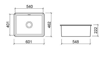 Ausmann Ceramic Ember Ceramic White Sink - Top-Mount and Undermount 54 x 40 cm 1208970508