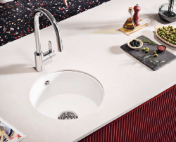 Ausmann Ceramic Ember Ceramic White Round Washbasin for Countertop and Undermount 1208970512