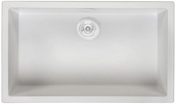 White Large Sink 70x40 cm Undermount, Top-mount, and Flush-mount with White Plug 1208970521