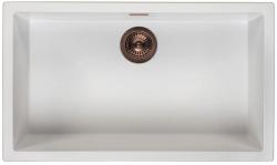 White Large Sink 70x40 cm Undermount, Topmount, and Flushmount with Copper Plug 1208970523