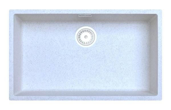 Sand White Large Sink 70x40 cm Undermount, Countertop, and Flush Mount with White Plug 1208970526