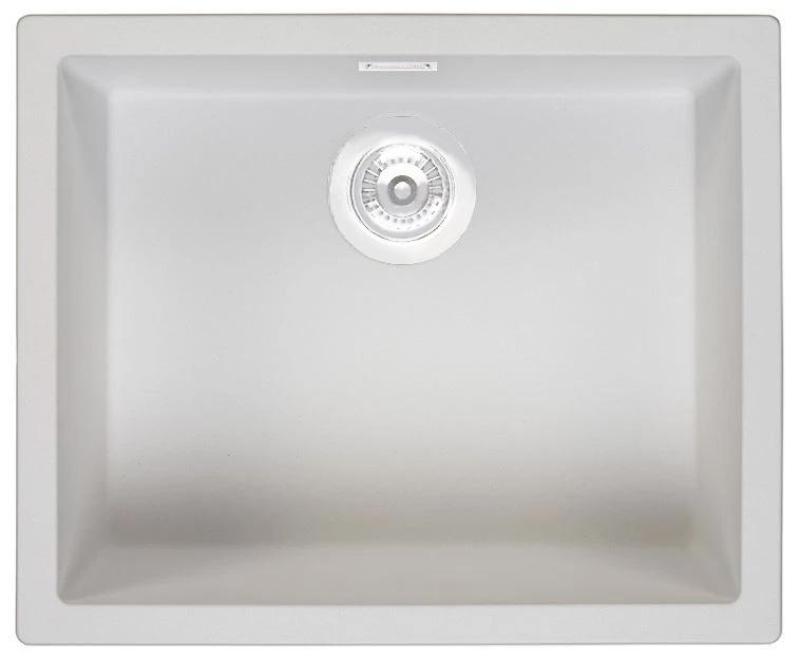 White Sink 50x40 cm Undermount, Topmount and Flushmount with White Plug 1208970531