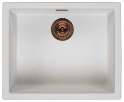 White Sink 50x40 cm Undermount, Topmount, and Flushmount with Copper Plug 1208970533