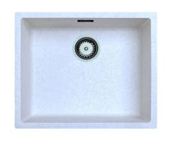 Sand White Cream Sink 50x40 cm Undermount, Countertop, and Flush Mount with Gun Metal Plug 1208970544