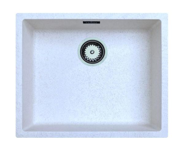 Sand White Cream Sink 50x40 cm Undermount, Countertop, and Flush Mount with Gun Metal Plug 1208970544