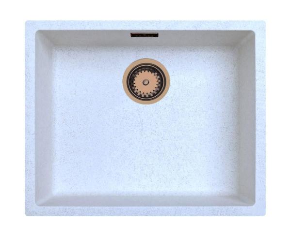 Sand White Cream Sink 50x40 cm Undermount, Surface Mount, and Flush Mount with Copper Plug 1208970548