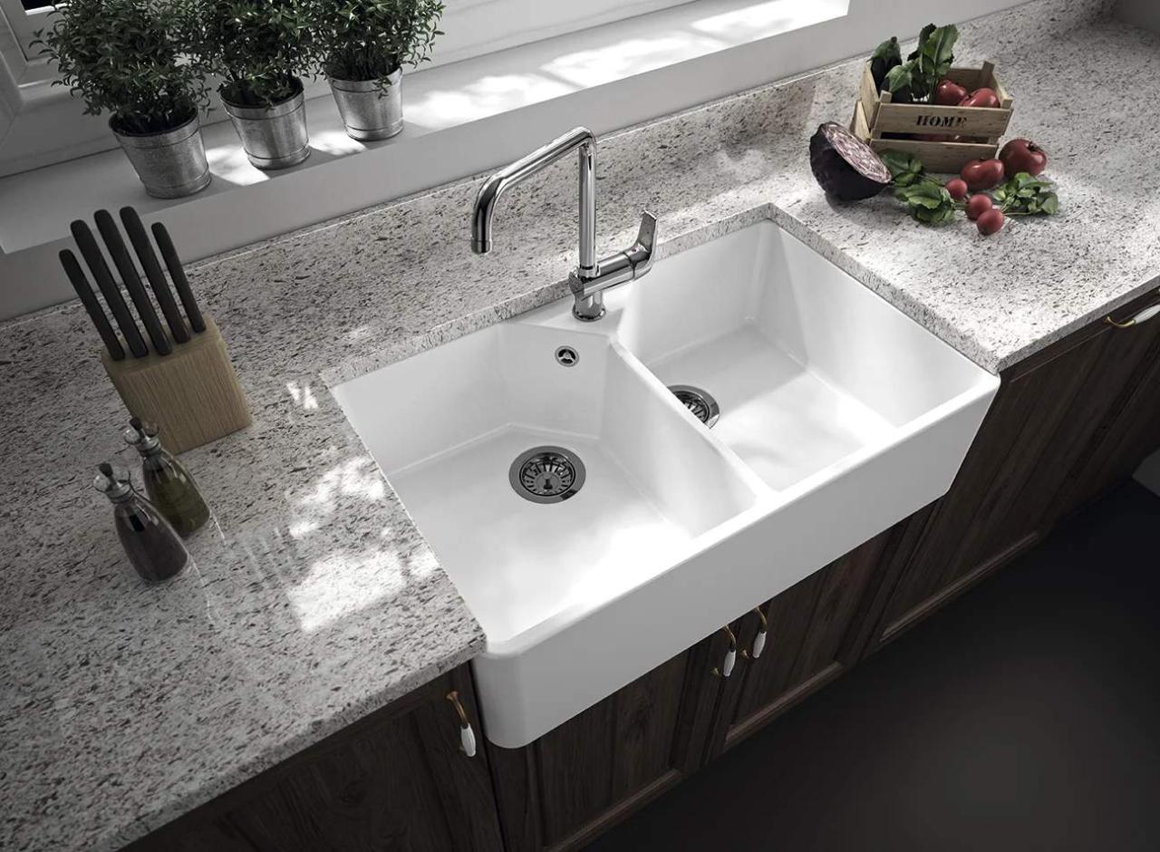 Ausmann Ceramic Mira Ceramic White Double Sink - Undermount and Drop-In 793 x 450 mm with Faucet Ledge 1208970550