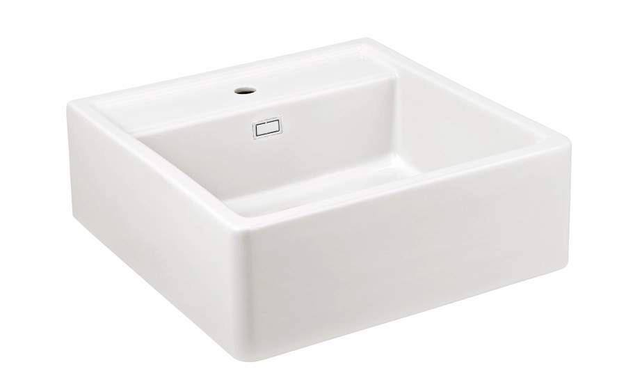 Ausmann Ceramic Panor Shade Ceramic White Butler Sink - Undermount and Drop-in 630 x 597 mm with tap hole bank and White plug 1208970556