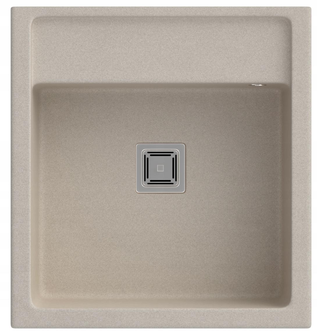 Graniteland Arno Granite Beige Sand Built-in Sink 582x620mm with Stainless Steel Square Plug 1208970603