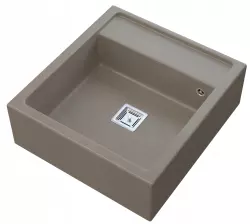 Graniteland Arno Granite Beige Sand Built-in Sink 582x620mm with Stainless Steel Square Plug 1208970603