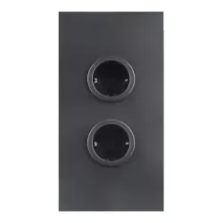 Energy pillar with 2 grounded sockets black 1208970642