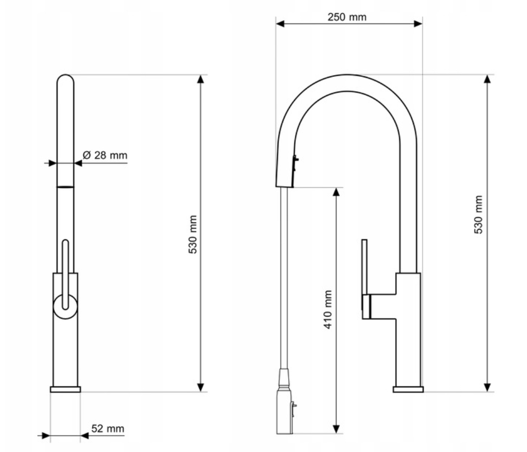 Graniteland Freya Kitchen Faucet gold with Pull-Out Spout and Dual-Function Hand Shower 1208970655