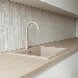 Graniteland Veritas Kitchen Mixer Tap Beige Sand with Swivel Spout 1208970679