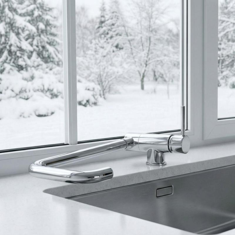 Graniteland Serenity fold-down window Kitchen mixer tap Chrome 1208970687