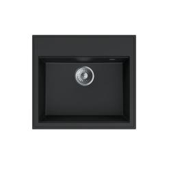 Dura Stretto black quartz countertop sink 56x51cm with tap hole platform 1208970690