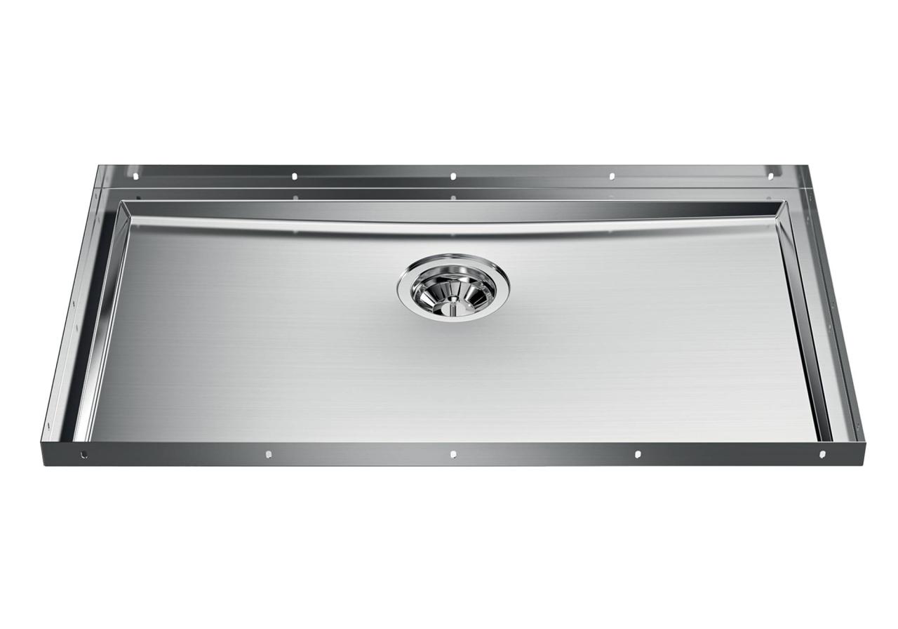 Foster Phantom Base Stainless Steel Bottom Plate Worktop Sink 71x40cm for Built-in Installation in Ceramic, Natural Stone, and Solid Surface with a Thickness of 20mm 1208970694