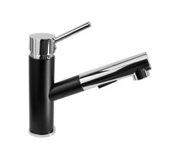 Graniteland Ceres Kitchen Mixer Tap Black with Pull-Out Spout and Dual-Function Hand Shower 1208970707