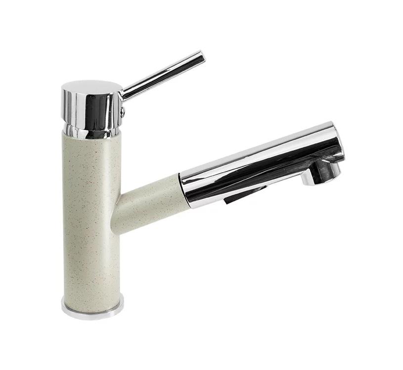 Here is the translation of the text:

"Graniteland Ceres Kitchen Faucet Beige with Pull-Out Spout and Dual-Function Hand Shower 1208970708"