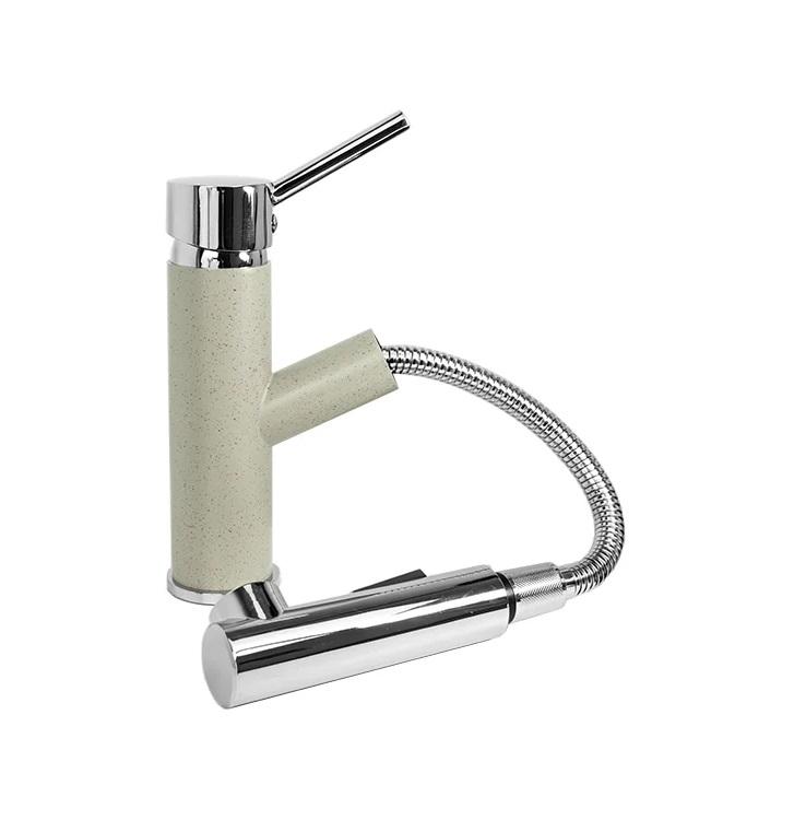 Here is the translation of the text:

"Graniteland Ceres Kitchen Faucet Beige with Pull-Out Spout and Dual-Function Hand Shower 1208970708"