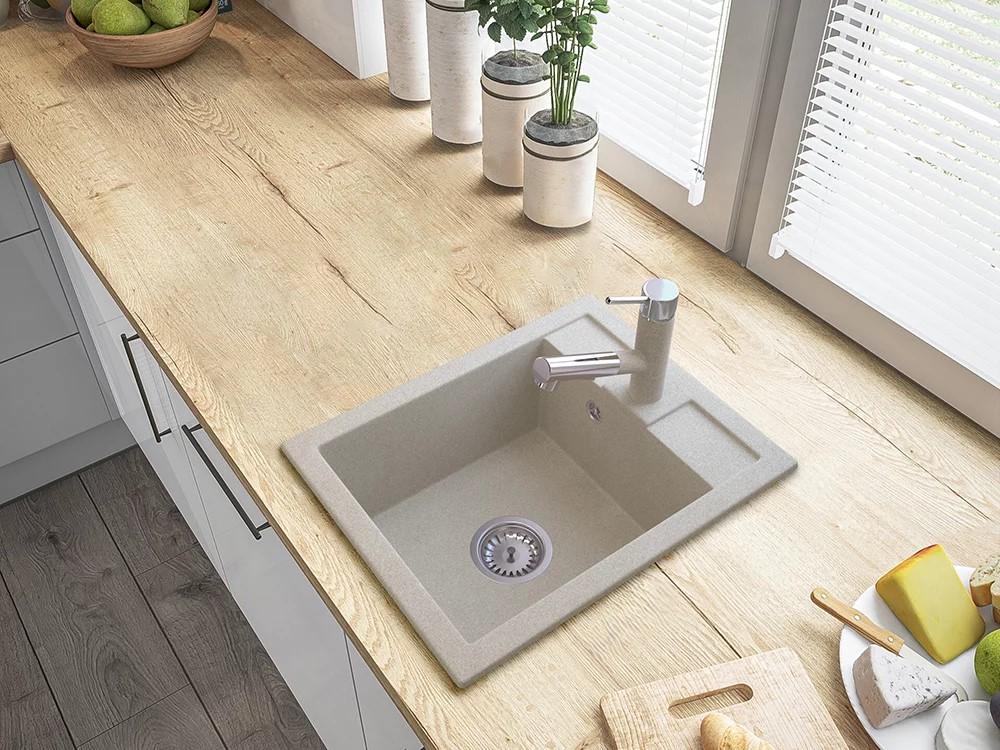 Here is the translation of the text:

"Graniteland Ceres Kitchen Faucet Beige with Pull-Out Spout and Dual-Function Hand Shower 1208970708"