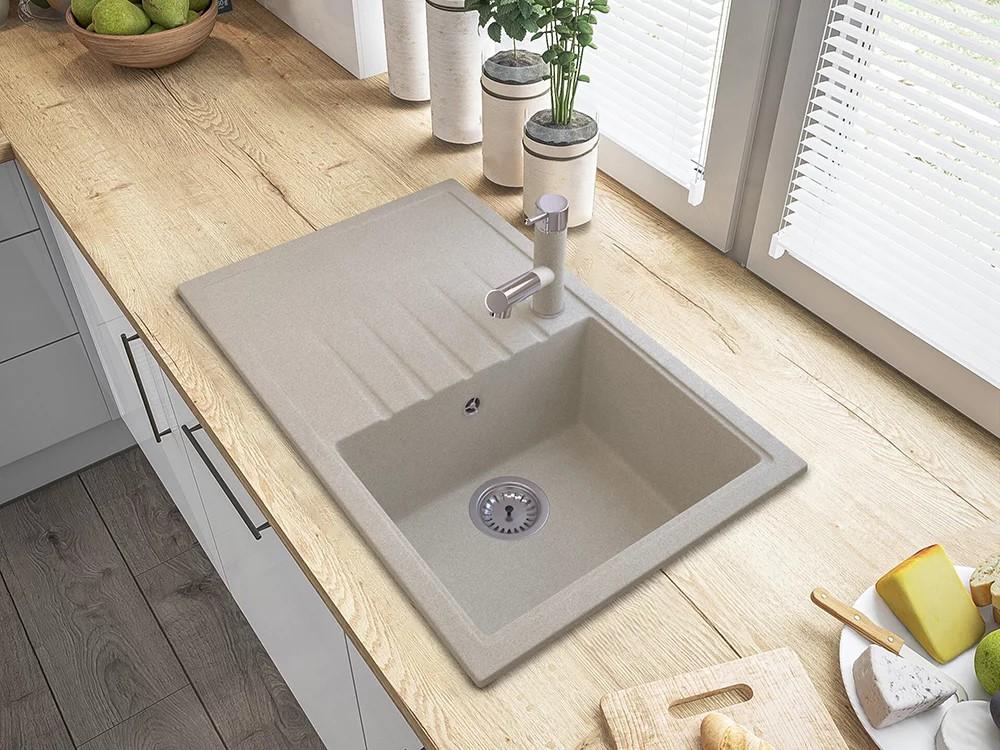 Here is the translation of the text:

"Graniteland Ceres Kitchen Faucet Beige with Pull-Out Spout and Dual-Function Hand Shower 1208970708"