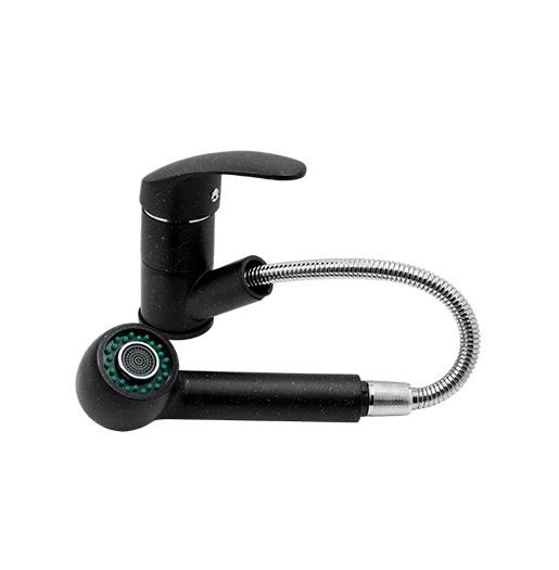 Graniteland Rhea Kitchen Mixer Tap Black with Pull-Out Spout and Dual-Function Hand Shower 1208970711