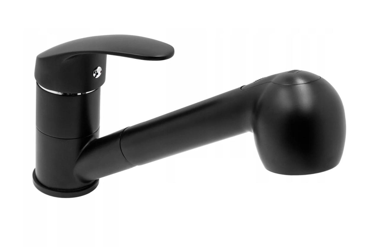 Graniteland Rhea Kitchen Mixer Tap Black with Pull-Out Spout and Dual-Function Hand Shower 1208970711