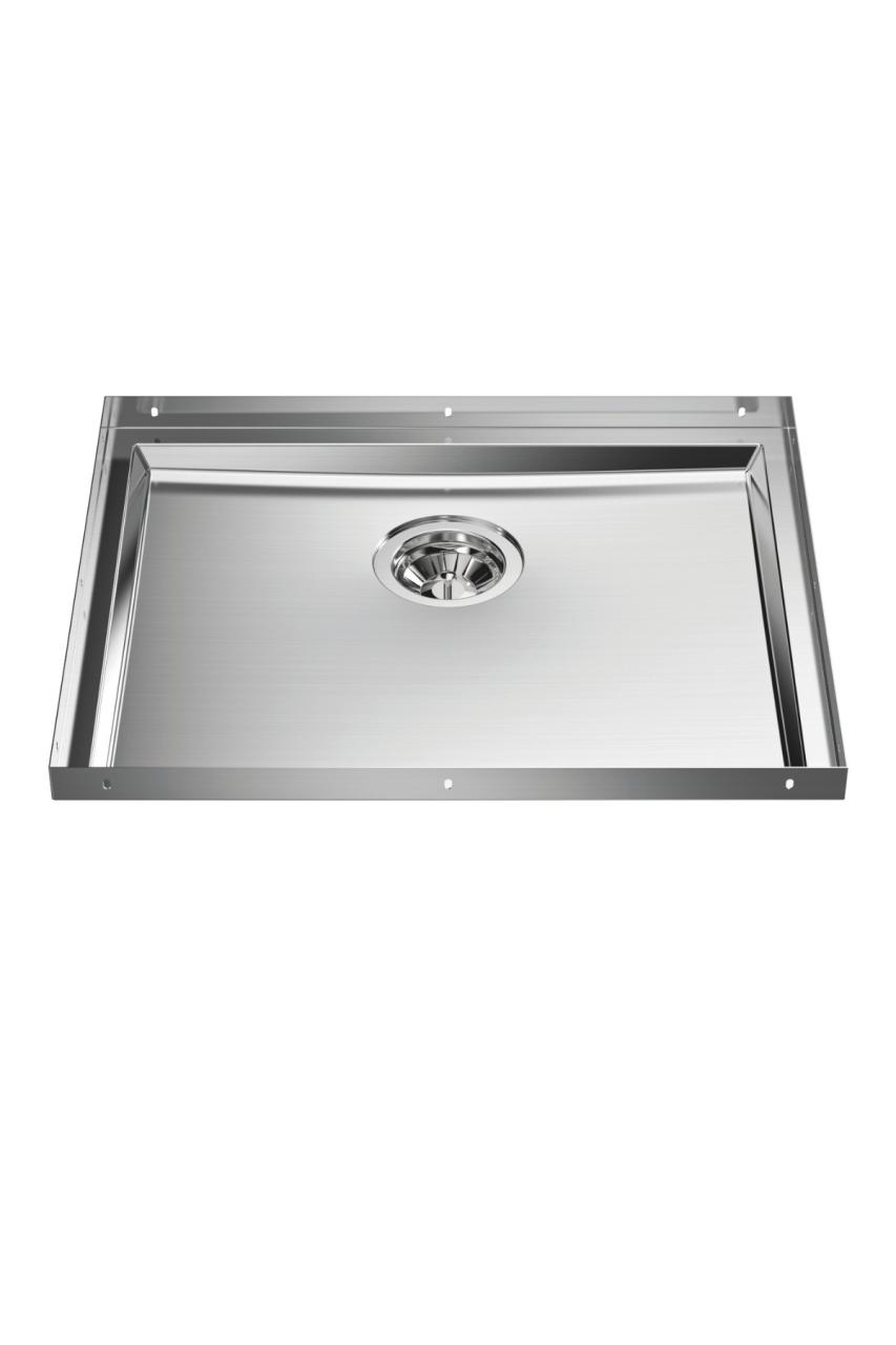 Translate the following text to English: Foster Phantom Base Stainless Steel Worktop Sink 50x40cm for Installation in Ceramic, Natural Stone, and Solid Surface with a thickness of 20mm 120897