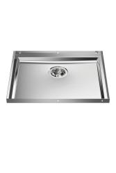 Translate the following text to English: Foster Phantom Base Stainless Steel Worktop Sink 50x40cm for Built-in Installation in Ceramic, Natural Stone, and Solid Surface thickness 12mm 1208970