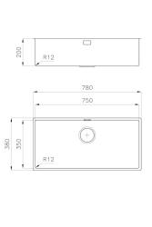 Foster L35 Special 35cm long Stainless Steel Sink 75 x 35 cm Undermount 1208970724