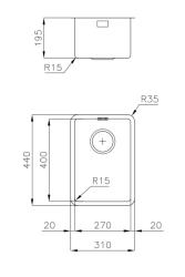 Foster Under small stainless steel sink 27 x 40 cm undermount 1208953725