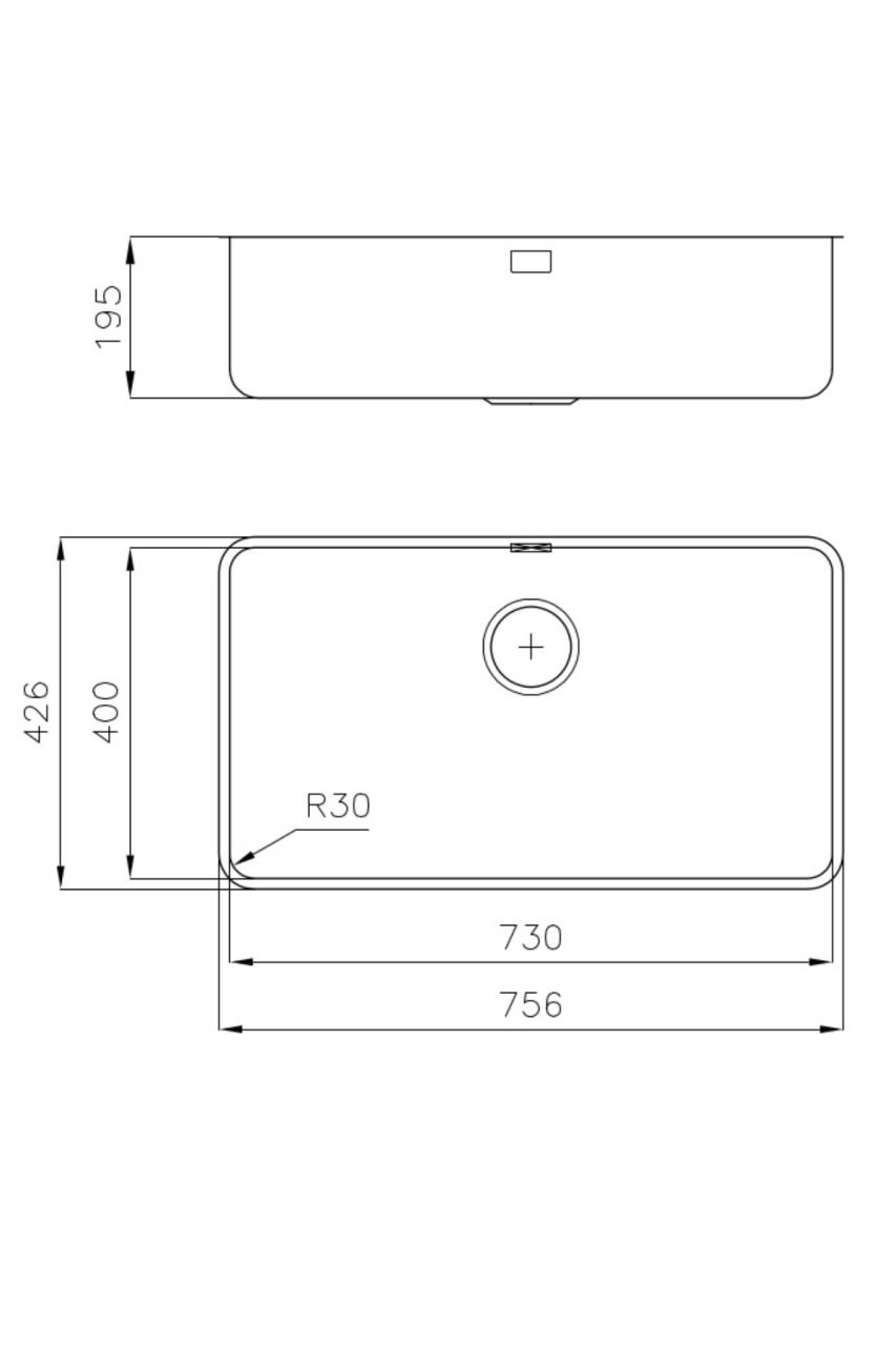 Foster Large Stainless Steel Sink 73 x 40 cm Undermount 1208953726