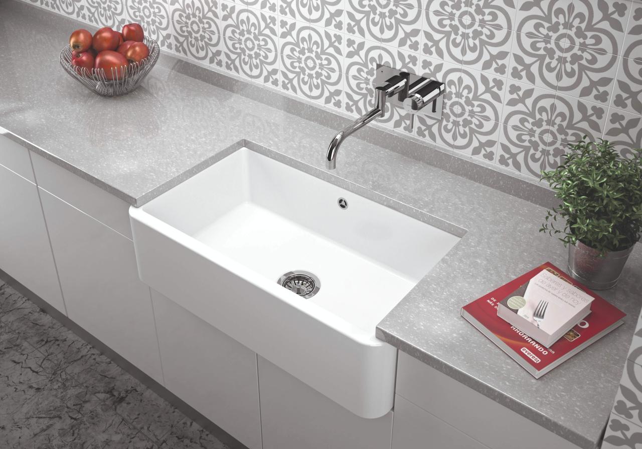 Ausmann Ceramic Mira Ceramic White Sink - Undermount and Semi-Recessed 590 x 458 mm with Stainless Steel Plug 1208970733