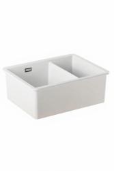 Ausmann Ceramic Ember Ceramic White One and a Half Bowl Top-Mount and Undermount 535 x 400 mm with Stainless Steel Plugs 1208970735