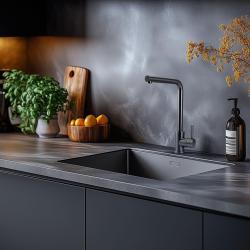 Pure.Sink Prestige Combination Set Gun Metal Sink 50x40 cm with Gun Metal Kitchen Faucet 1208970763