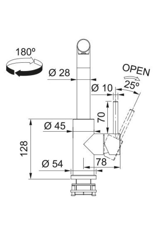 Franke Smart Glenda Kitchen Faucet Swiveling Spout Stainless Steel 115.0706.985