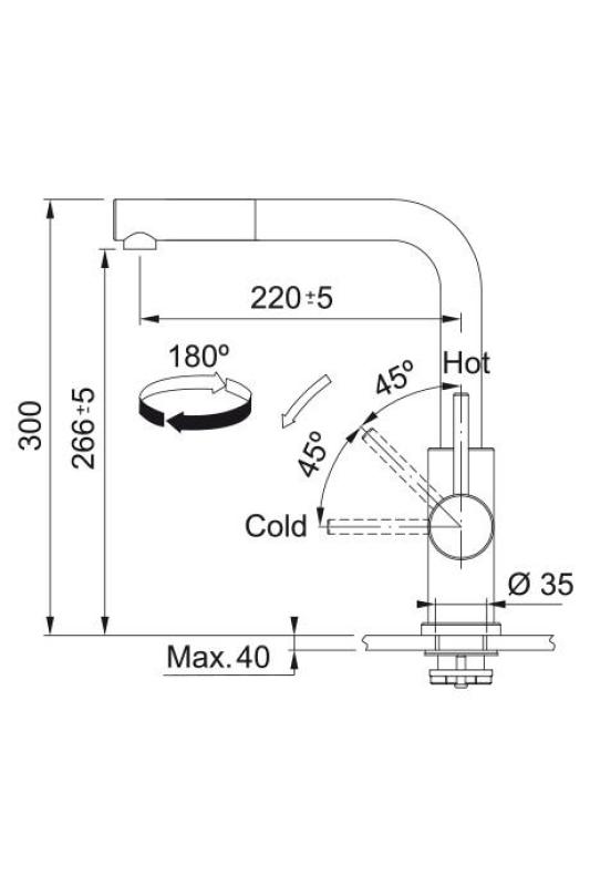 Franke Smart Glenda Kitchen Faucet Stainless Steel Retractable Spout 115.0706.986
