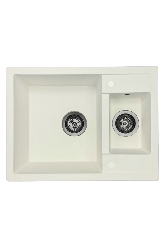 GraniteMy Smart extra shallow 1.5 granite build-up white sink 58x44cm with gun metal plug1208971225