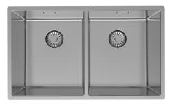Pure.Sink Prestige Double Stainless Steel Sink 70x40 cm 10mm radius undermount, flush mount and top mount PPG343440-02