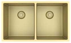 Pure.Sink Prestige Double Gold sink 70x40 cm 10mm radius undermount, flush mount and top mount PPG343440-60