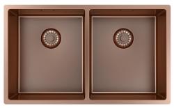 Pure.Sink Prestige Double Copper Sink 70x40cm 10mm radius undermount, flush mount, and top mount PPG343440-62