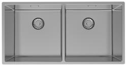 Pure.Sink Prestige Double Stainless Steel Sink 82x40 cm 10mm radius undermount, flush-mount and top-mount PPG404040-02
