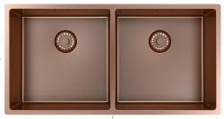 Pure.Sink Prestige Double Copper Sink 82x40 cm 10mm radius undermount, flush mount and top mount PPG404040-62