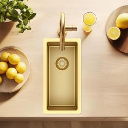 Pure.Sink Exclusive small Gold sink 18x40 cm 10mm radius undermount, flush mount and top mount PEX1840-60