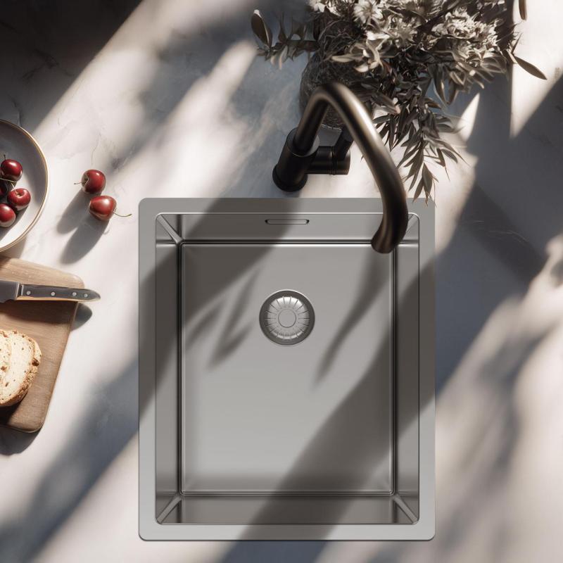 Pure.Sink Exclusivo Stainless Steel Sink 34x40 cm 10mm radius undermount, flush mount and top mount PEX3440-02